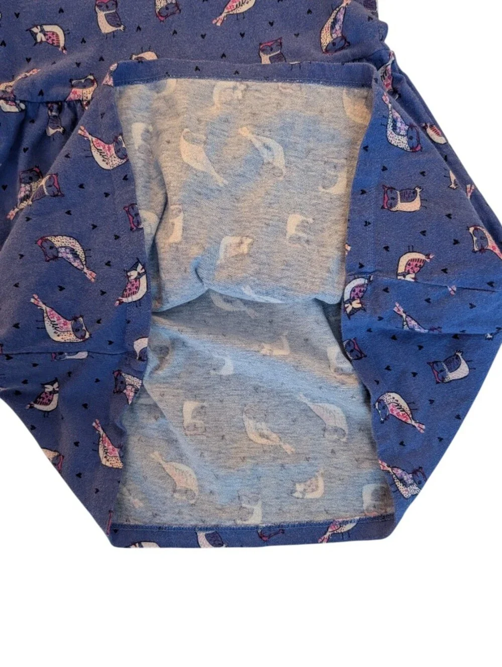 Gymboree Girls' Blue Dress With An all-over Bird Print Cotton Size S (5 - 6)
